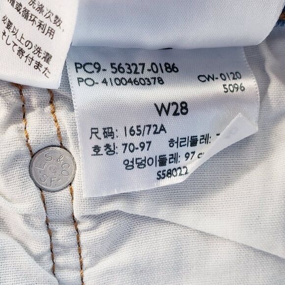 Levis 501 Womens Jean Shorts Size 28 Waist Bleach Acid Wash Denim Button Fly - Picture 9 of 10